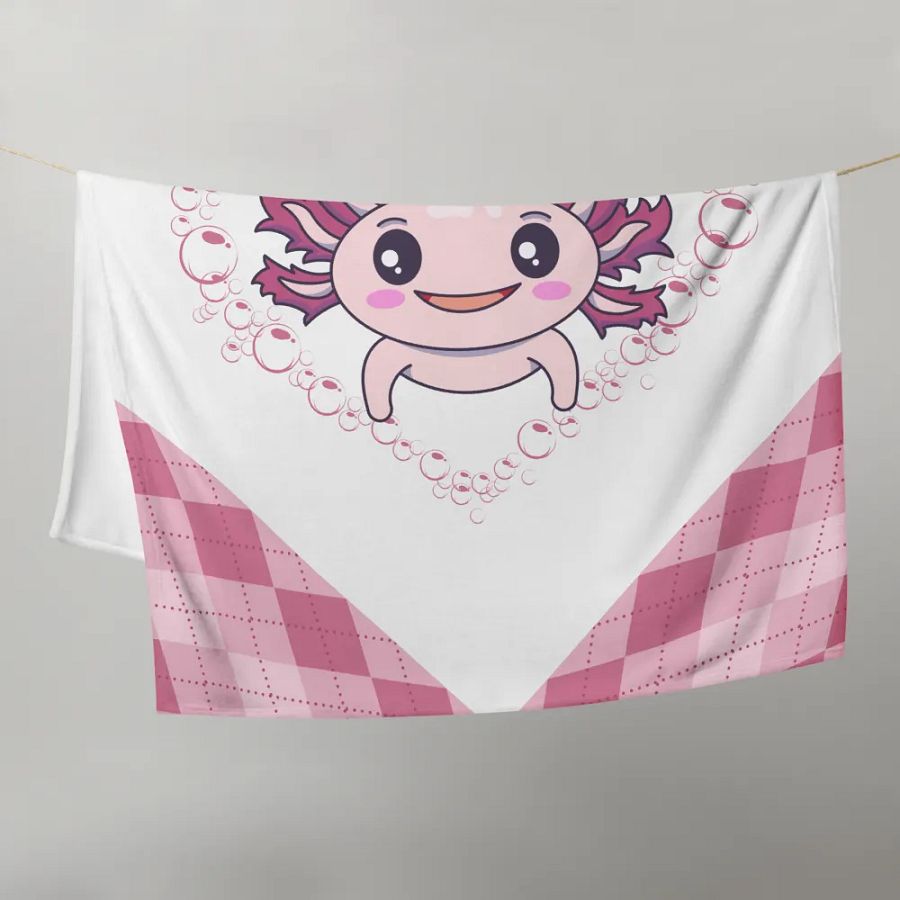 Pink And White Axolotl Blanket product image (2)