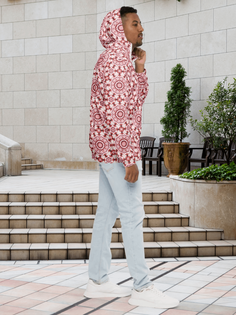 Red Stellar Symmetry All-Over Print Windbreaker product image (4)