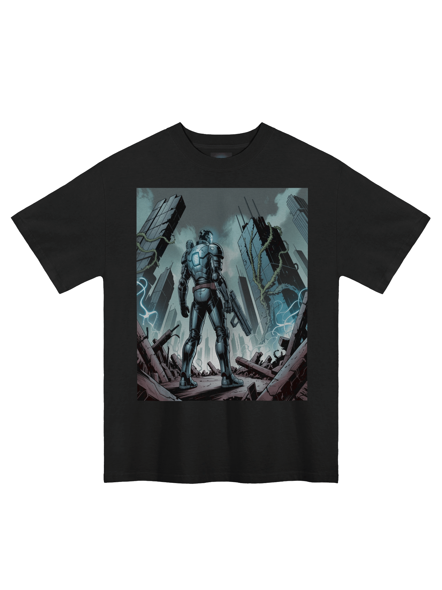 Eternal Dominion: Apocalypse Inspired Oversized Faded T-Shirt product image (3)