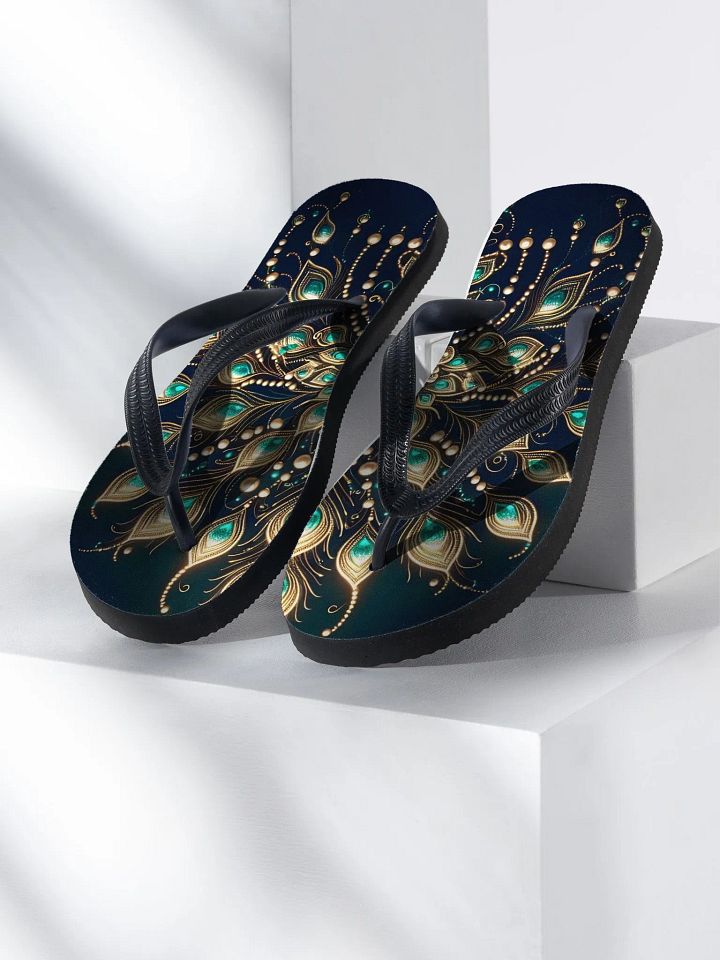 Peacock Elegance Custom Flip-Flops product image (1)