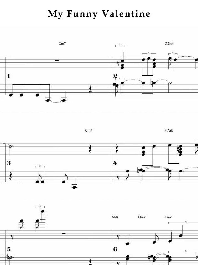 My Funny Valentine - Piano sheet music product image (1)