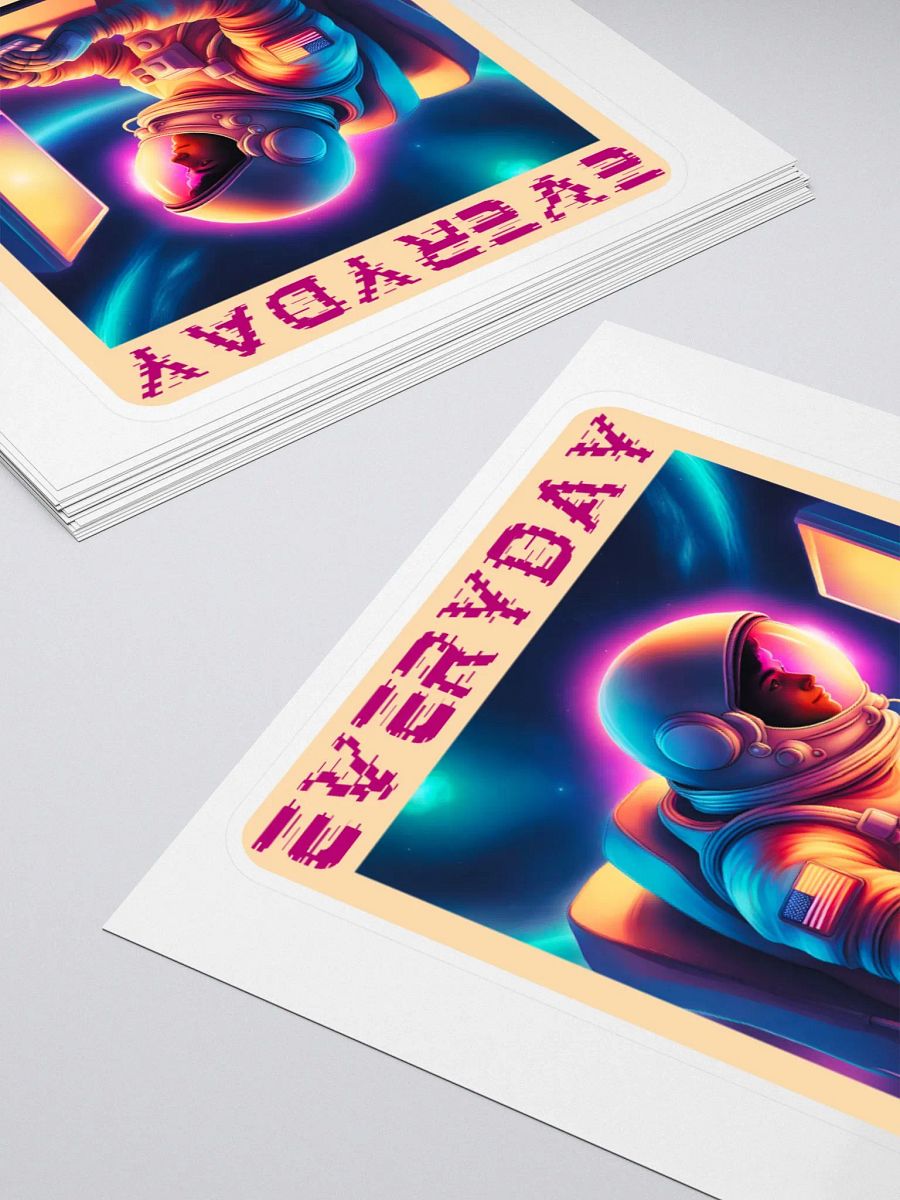 Everyday Astronaut Working at a Computer Stickers product image (12)