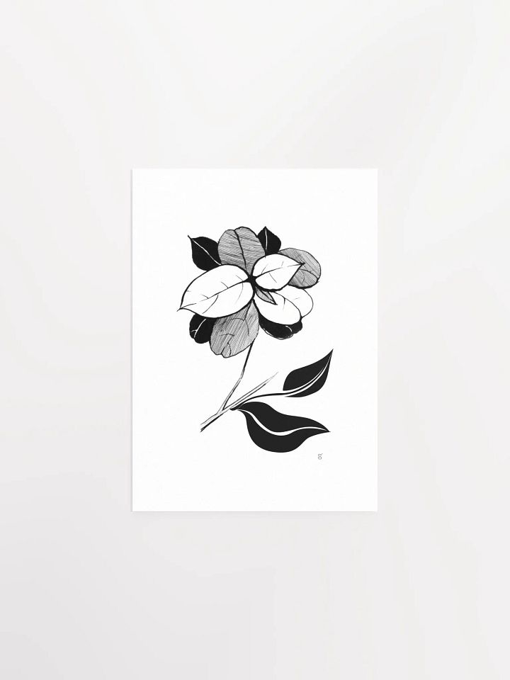 Stylized Monochrome Floral Poster - Stylish Leaves product image (1)