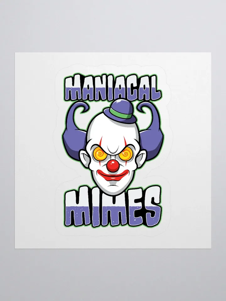 Maniacal Mimes Creepy Clown Sticker – Funny & Spooky Horror Decal product image (3)