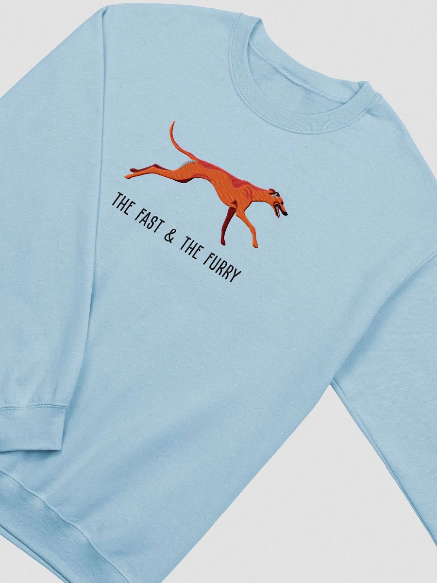 The Fast & The Furry Sweatshirt (Embroidered) of a Greyhound(Red) product image (6)