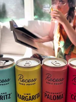 Shout out to @Recess for lessening my alcohol consumption this month 🫶 😂 unfortunately I feel much better for it. (Use the code the.angel.incarnate for a secret 15% off!) #recess #mocktail #soberlife #zeroproof #summer 