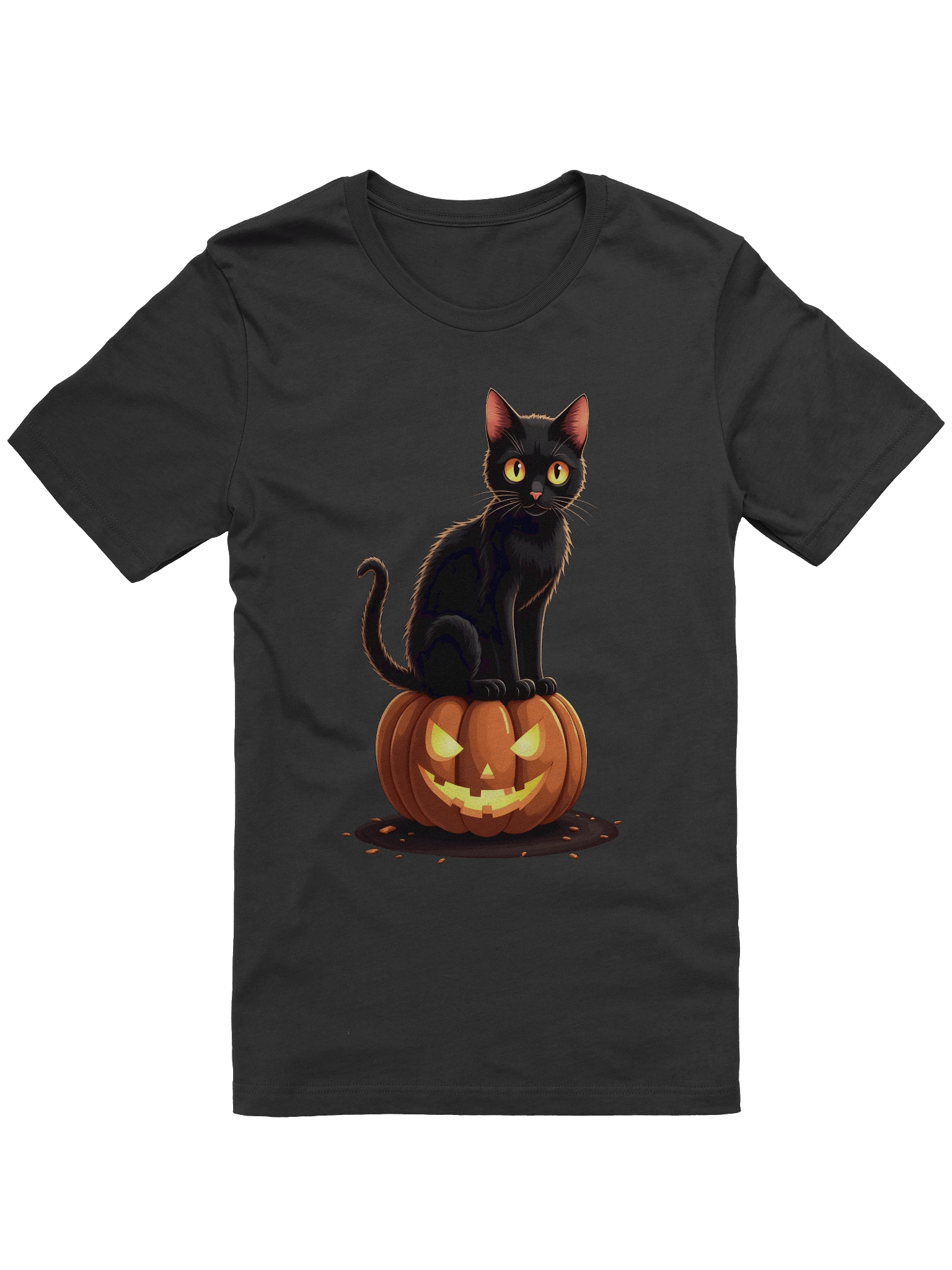 Glowing Jack-O'-Lantern Cat T-Shirt product image (1)