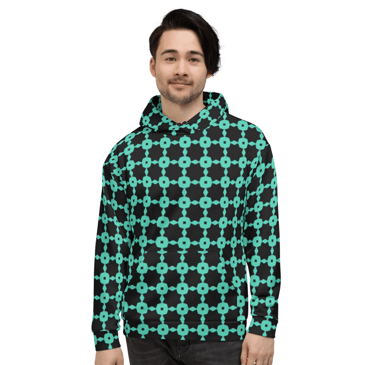 Abstract Repeating Chain Pattern Unisex All Over Print Hoodie product image (2)