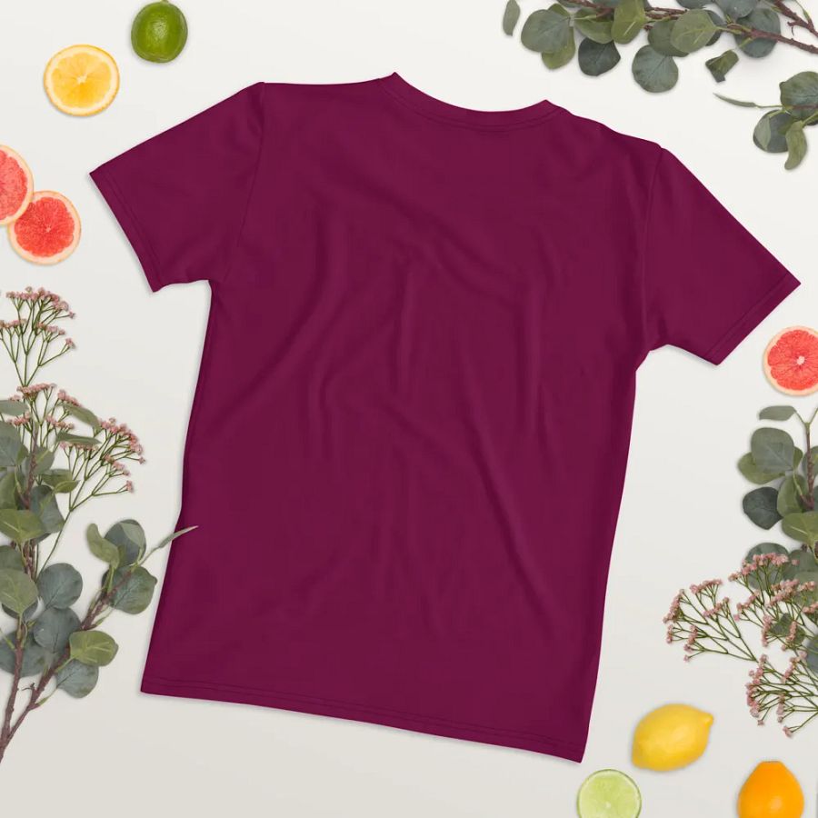 Plain Dark Burgundy Red True Summer Women's Crewneck Polyester Heavyweight Premium T-Shirt by Treasure Pie product image (12)