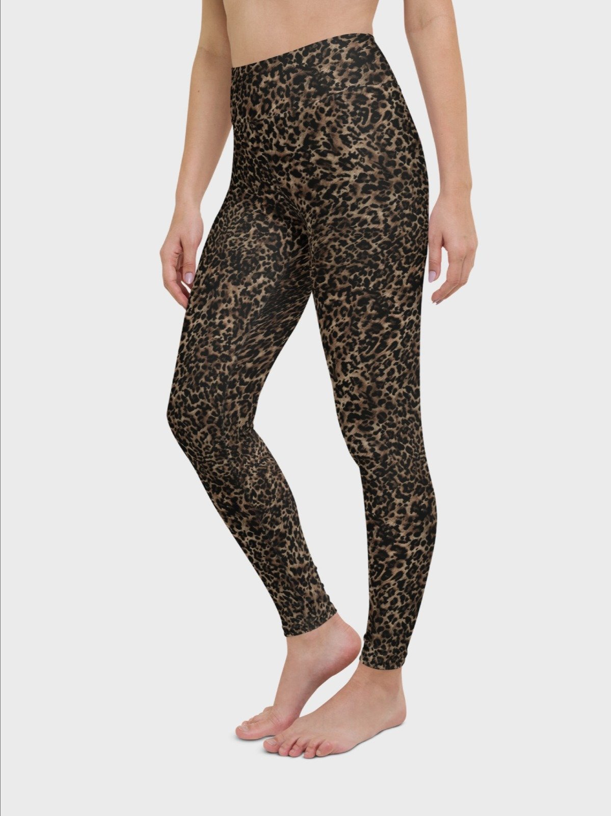 High-Waisted Leggings "Chic Dark Brown Leopard" Printed product image (7)