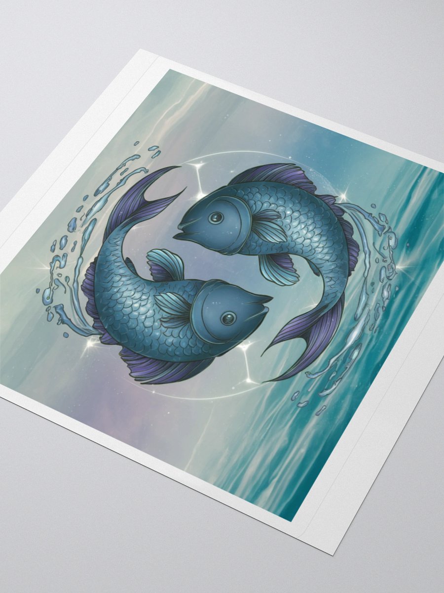 Exclusive Pisces Aquatic Sticker: Dual Fish in Water Swirl - Perfect for Cars, Laptops, and Astrology Fans! product image (9)
