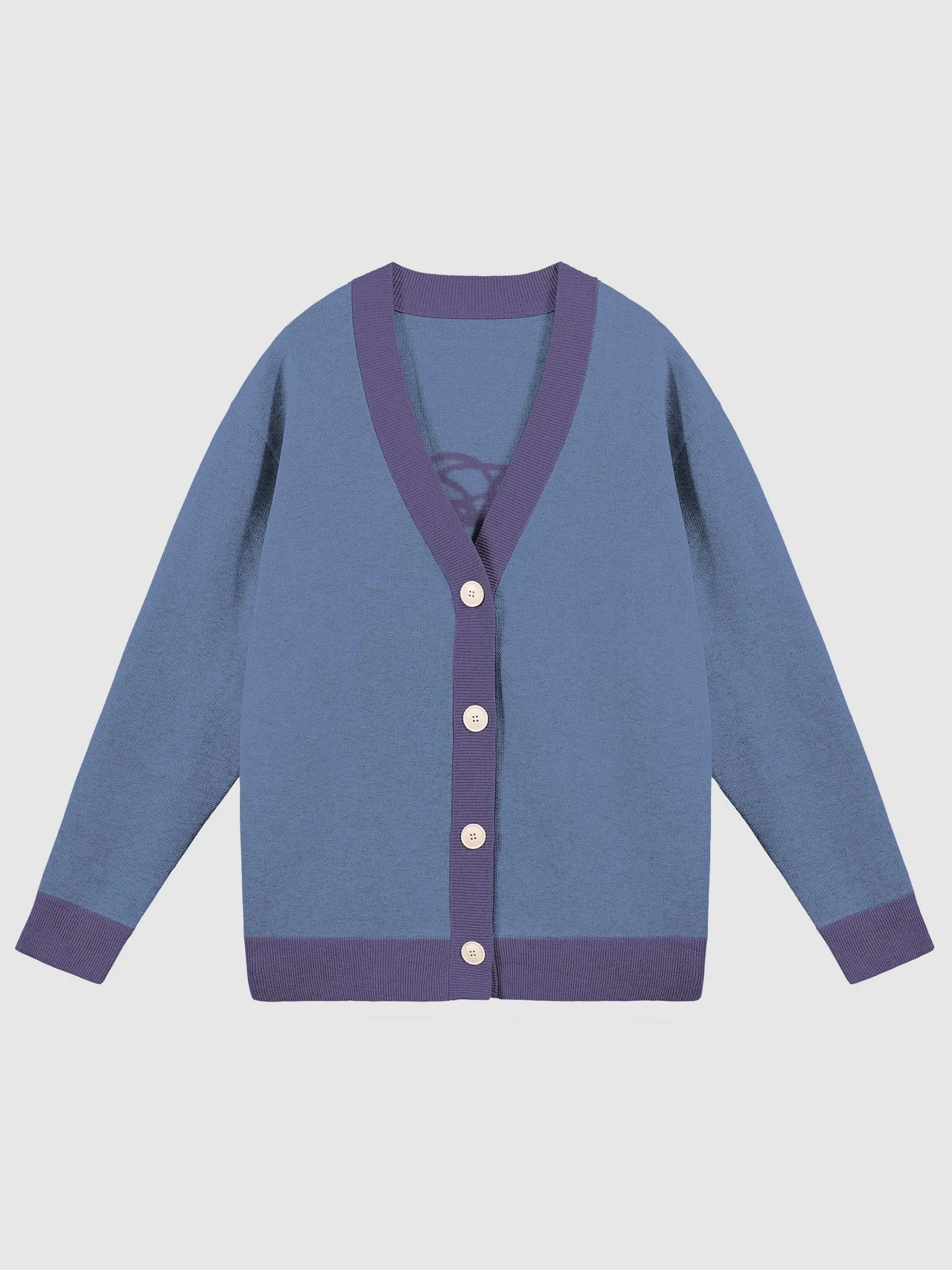 BUSY-BRAINED (lg. design, BLUE and purple) knitwear cardigan product image (1)