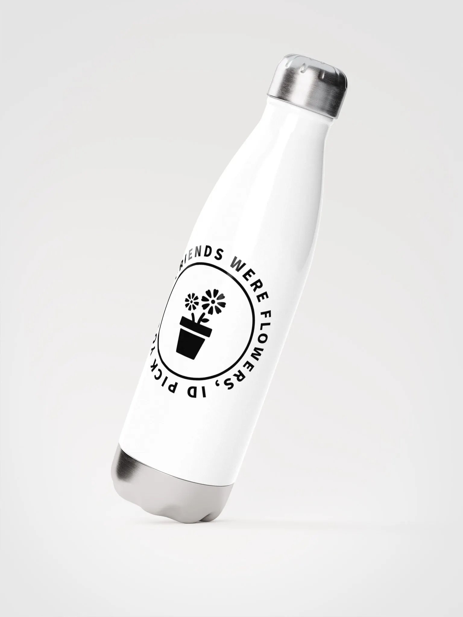 If Friends Were Flowers Water Bottle (White) product image (2)