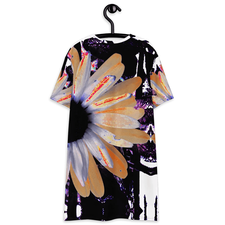 Abstract Neon Daises Ladies T Shirt Dress product image (12)