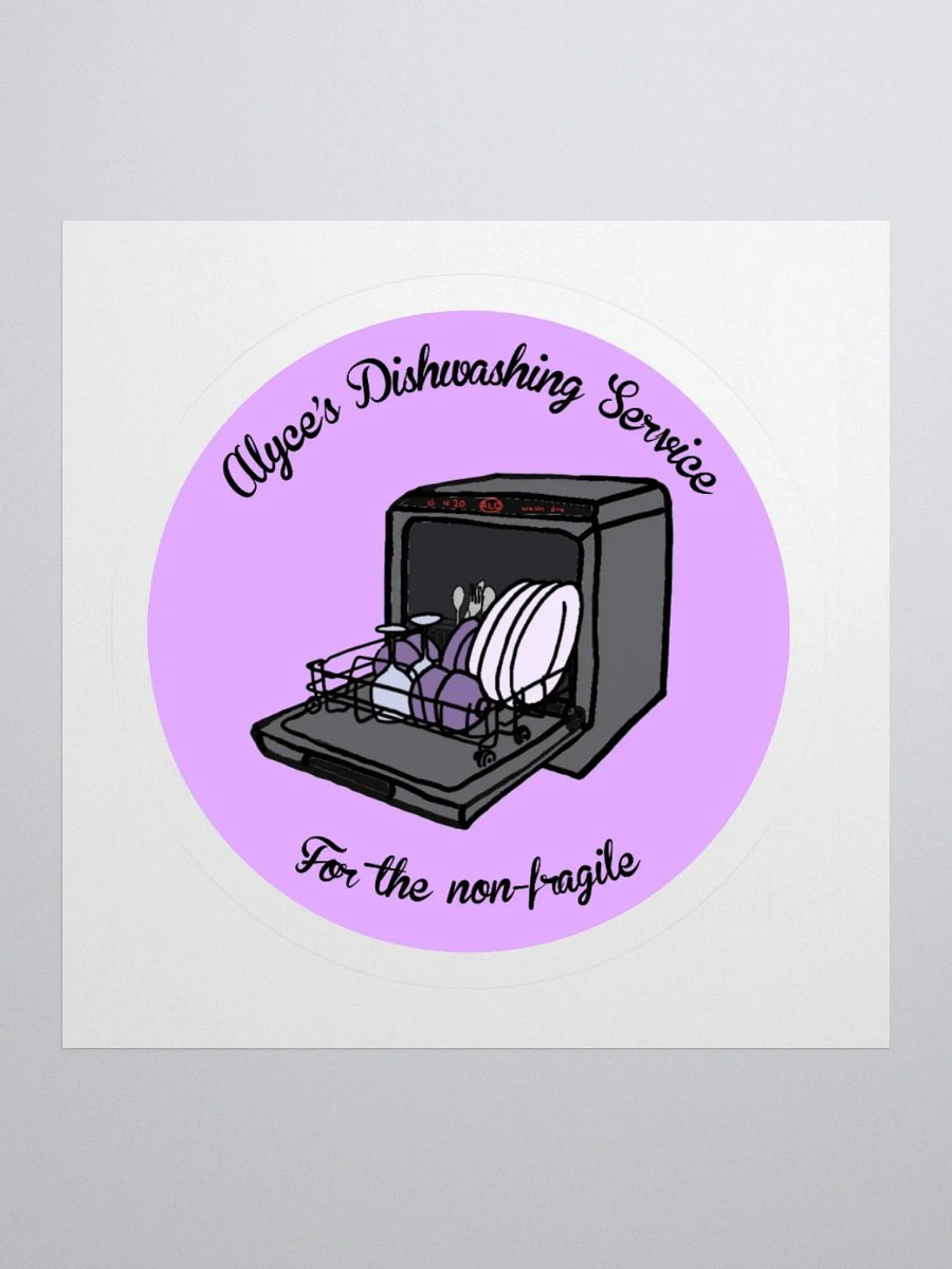 Alyce's Dishwashing Service Kiss Cut Stickers product image (1)