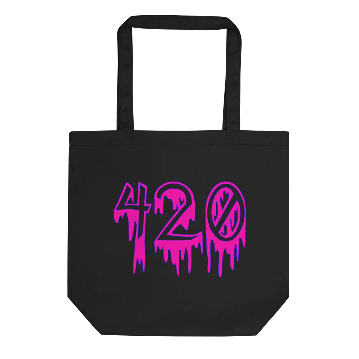 Horror Hot Pink 420 Tote Bag, Creepy Dripping Twisted Stoner Accessory product image (1)