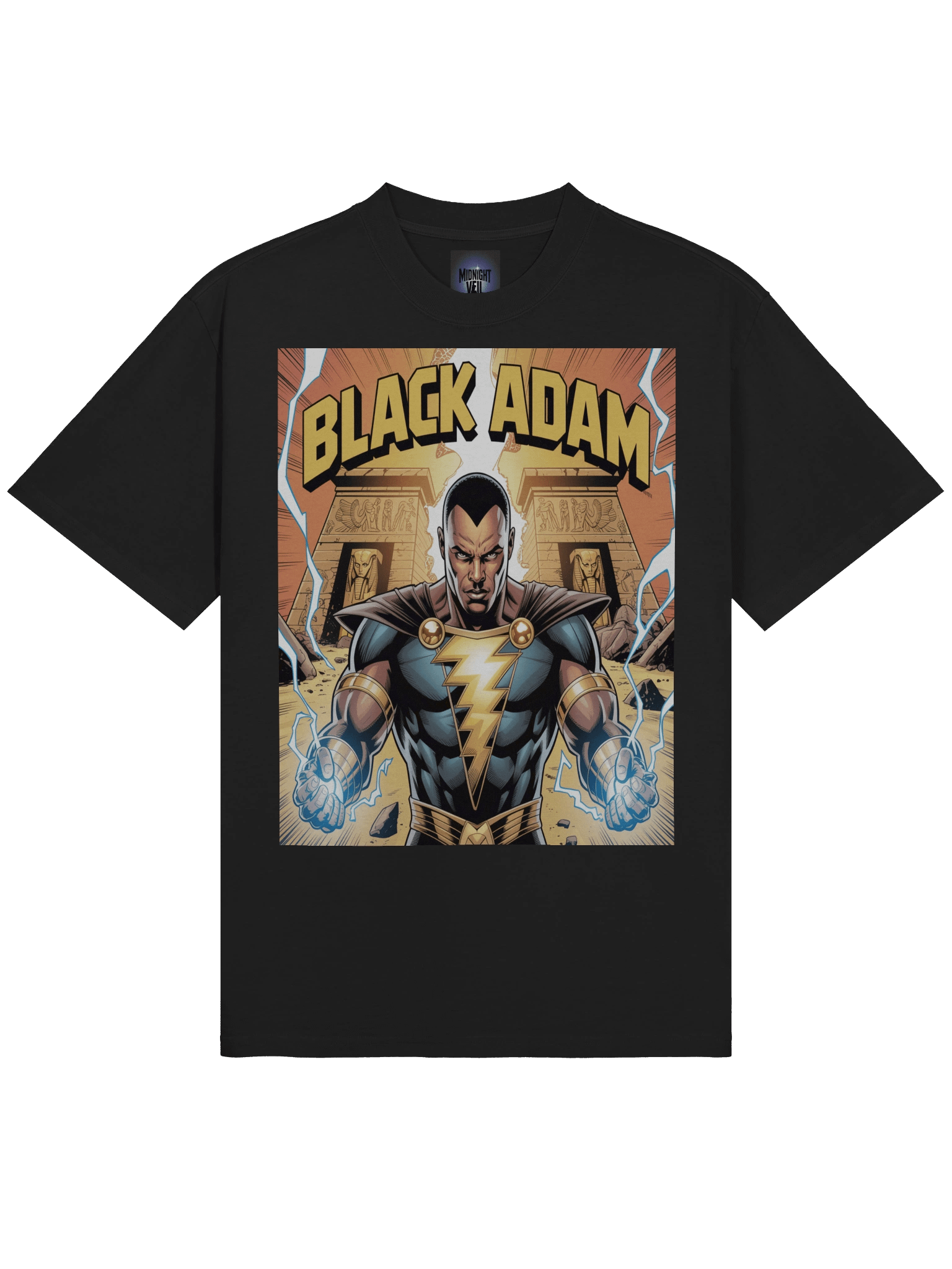 Black Adam Power of Shazam Oversized Faded T-Shirt – Kahndaq Eclipse Fury product image (5)