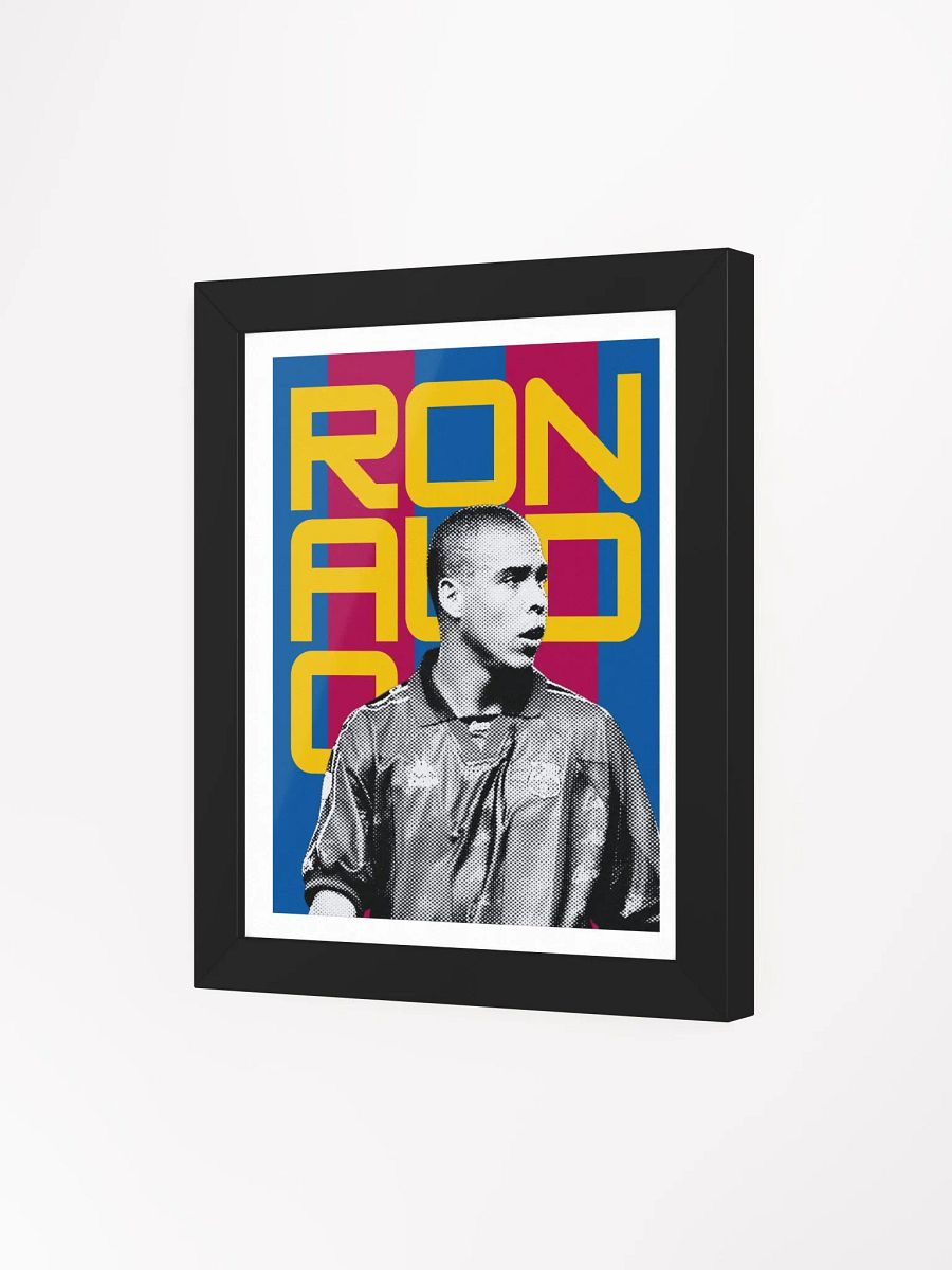 Ronaldo Nazário BW Barcelona Name Art Framed Print product image (3)