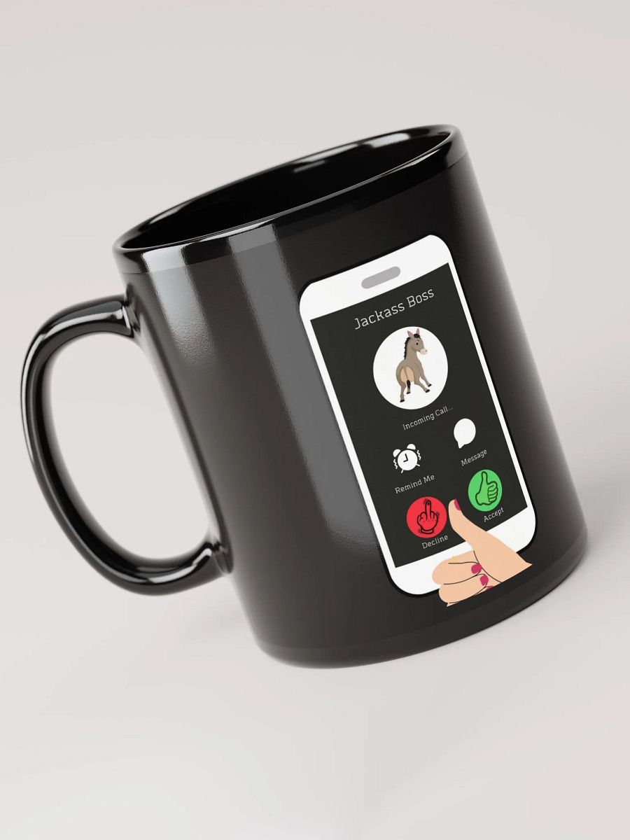 When The Boss Calls - Funny Black Mug product image (6)