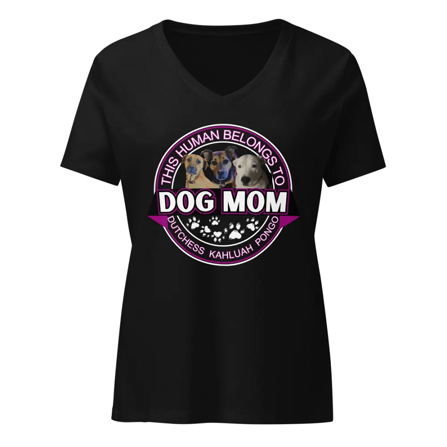 Personalized Dog Mom T-Shirt Pink border product image (1)
