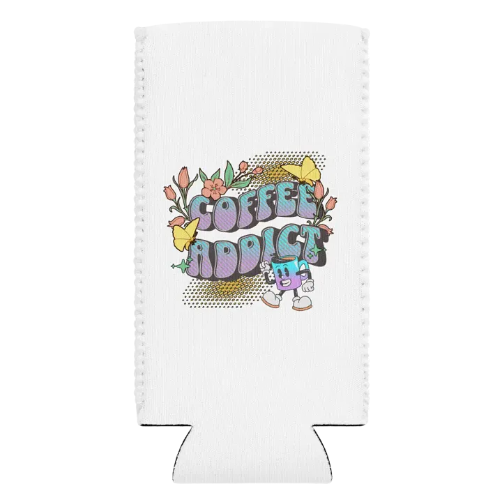 Coffee Addict Mascot Mug Whimsical Can Cooler product image (2)