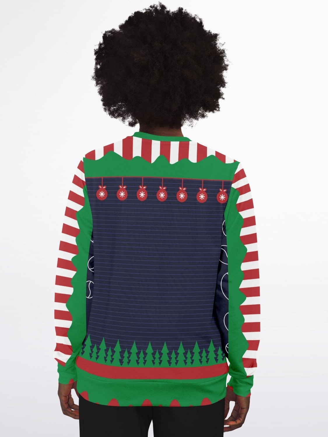 Funny Skeleton Santa Ugly Christmas Sweatshirt | Hilarious Holiday Sweater for Parties | Rebellious Xmas Gift for Men & Women product image (8)