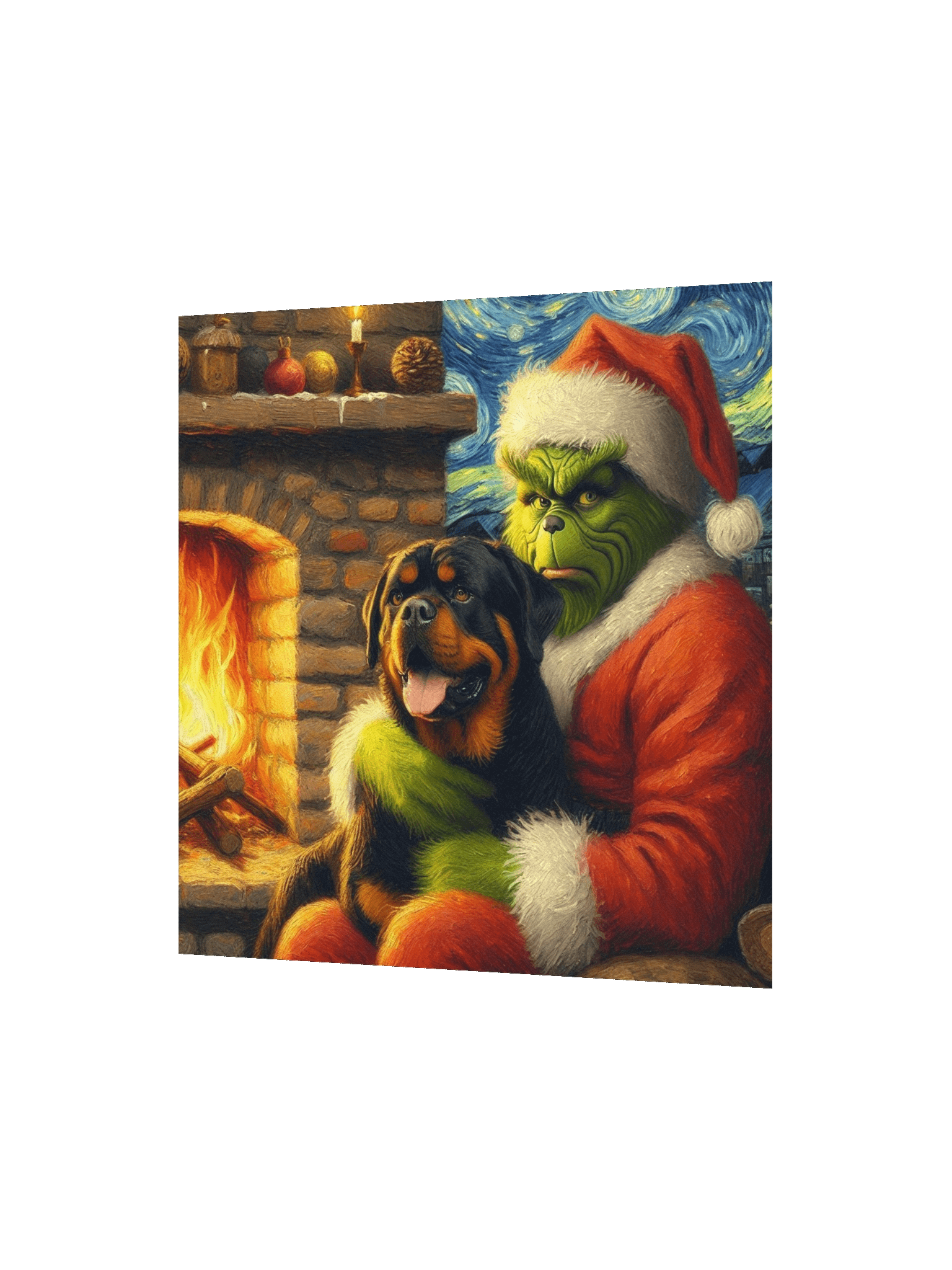 Rottweiler & Festive Grinch Santa Poster product image (6)