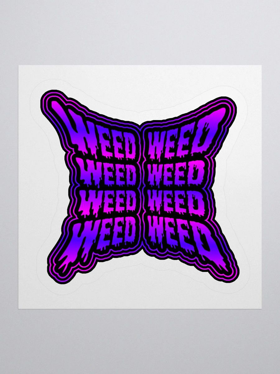 Cotton Candy Color Cannabis Stoner Sticker, Pink Blue Butterfly Weed 420 Art product image (1)