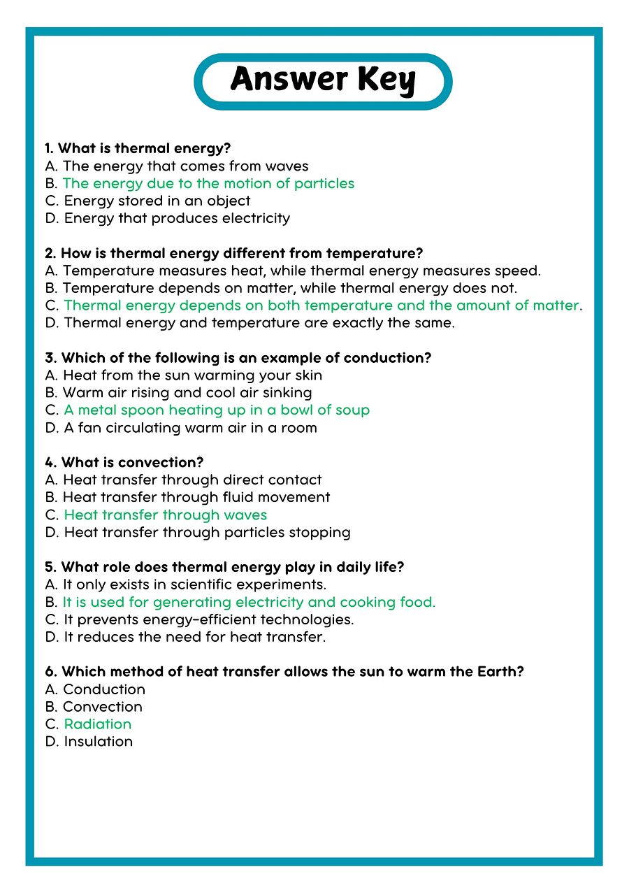 Thermal Energy Reading Passage with Comprehension Questions product image (4)