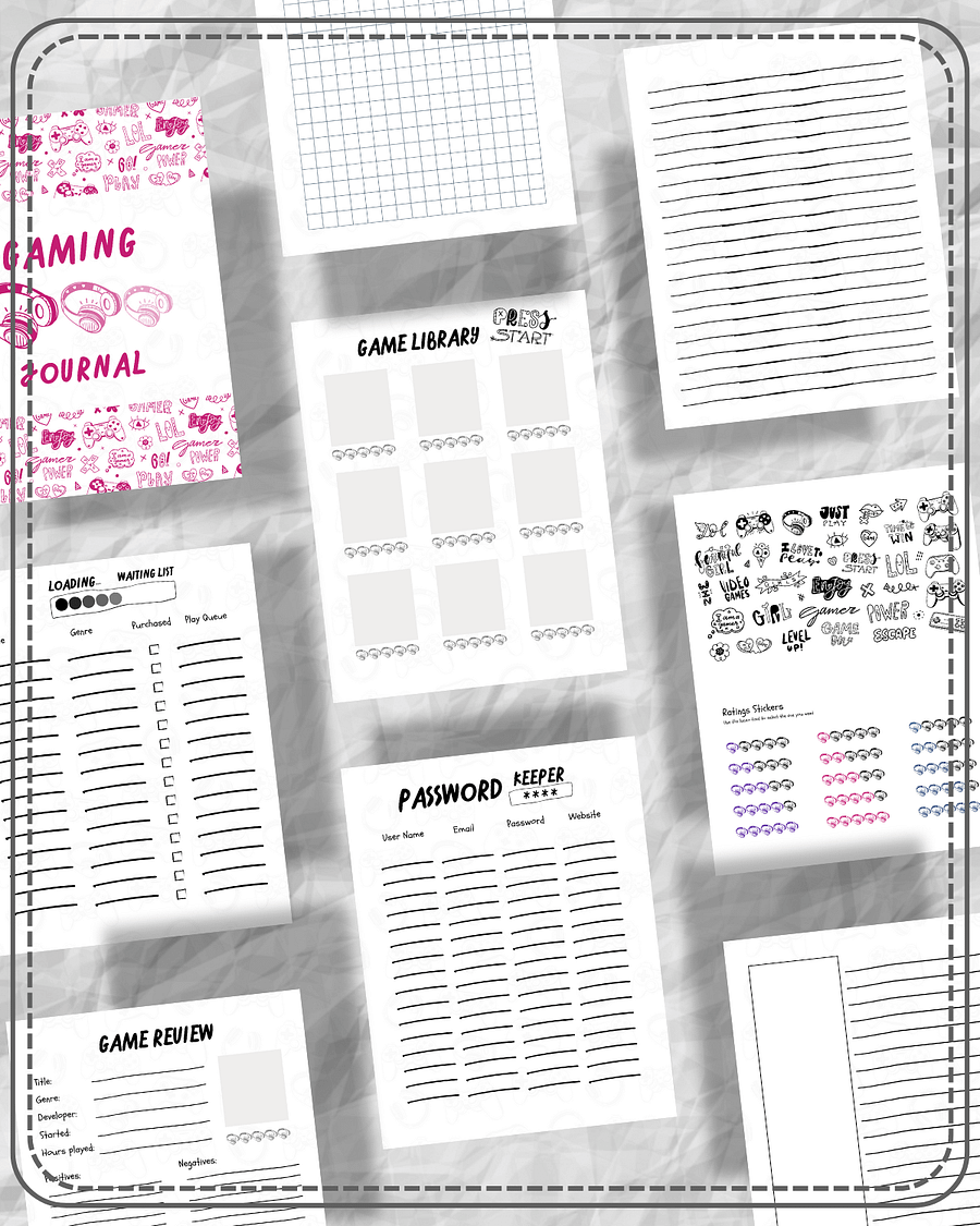 Gaming Journal Gaming Tracker Printable Version product image (3)
