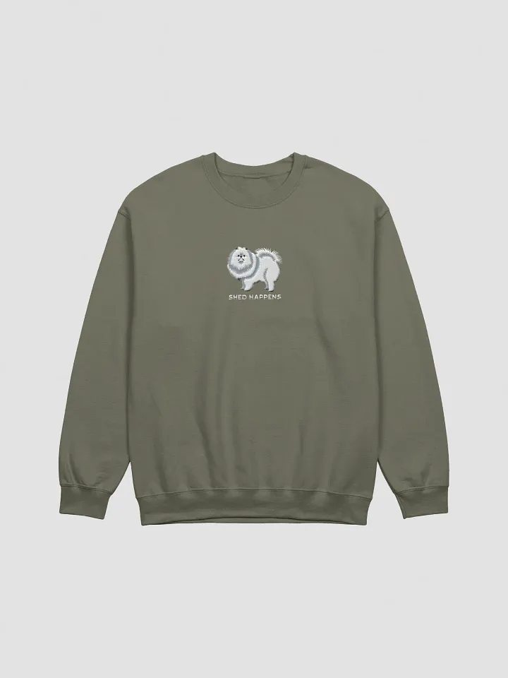 Shed Happens Sweatshirt (Embroidered) of a Pomeranian(White) product image (13)