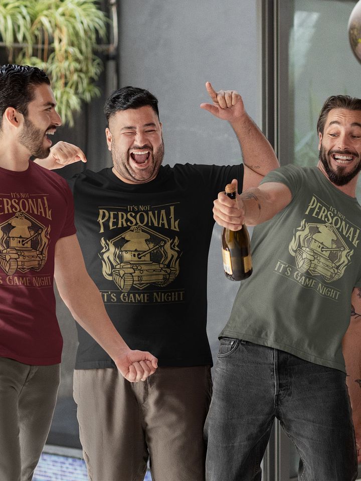 Game Night Shirt for Board Gamers - It's not Personal - Meeple Riding Tank on Army product image (2)