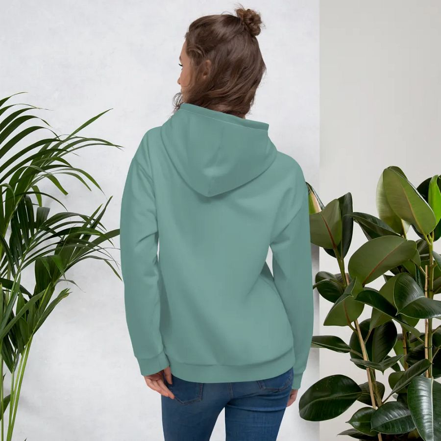 Plain Medium Teal Green Soft Summer Unisex Recycled Polyester Heavyweight Premium Hoodie by Treasure Pie product image (12)
