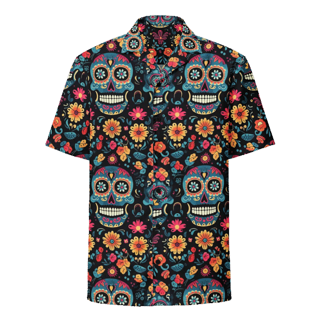 Sugar Skull Art Hawaiian Shirts