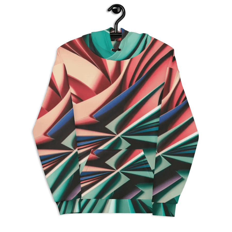 Recycled Unisex Hoodie with Vibrant Abstract Geometric Print - Relaxed Fit product image (6)