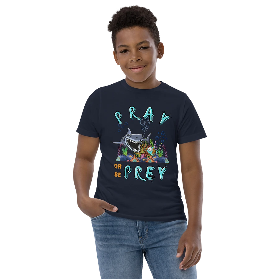 Pray Or Be Prey Funny Christian Kids T-Shirt product image (3)