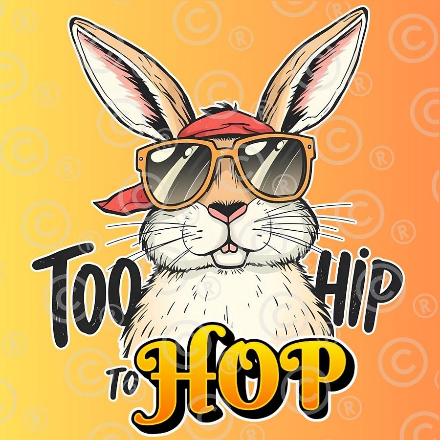 Too Hip to Hop – Cool Easter Bunny Digital Download | PNG 4500x5400px, 300 DPI product image (1)