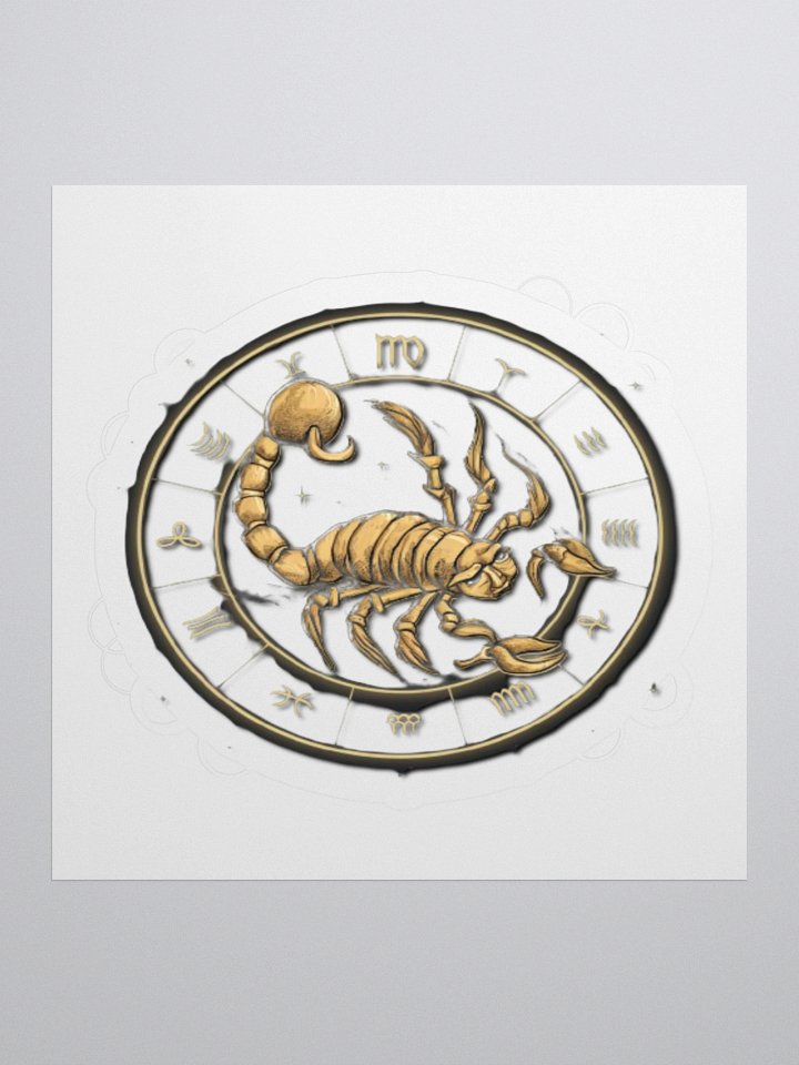Exclusive Scorpio Zodiac Sticker: Gold Scorpion with Zodiac Wheel - Perfect for Astrology Enthusiasts and Unique Gifts! product image (3)