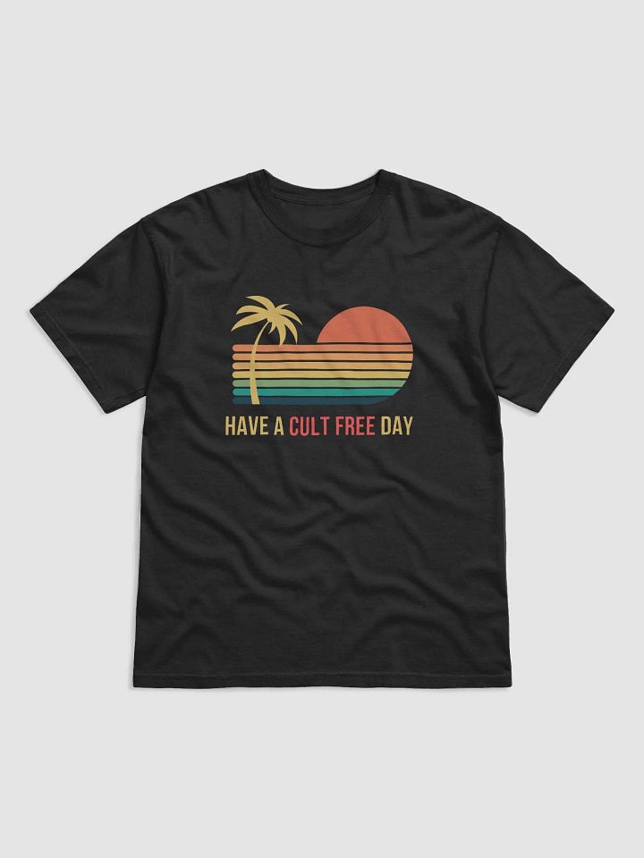 Have a Cult Free Day Retro Black T-shirt Mens product image (1)
