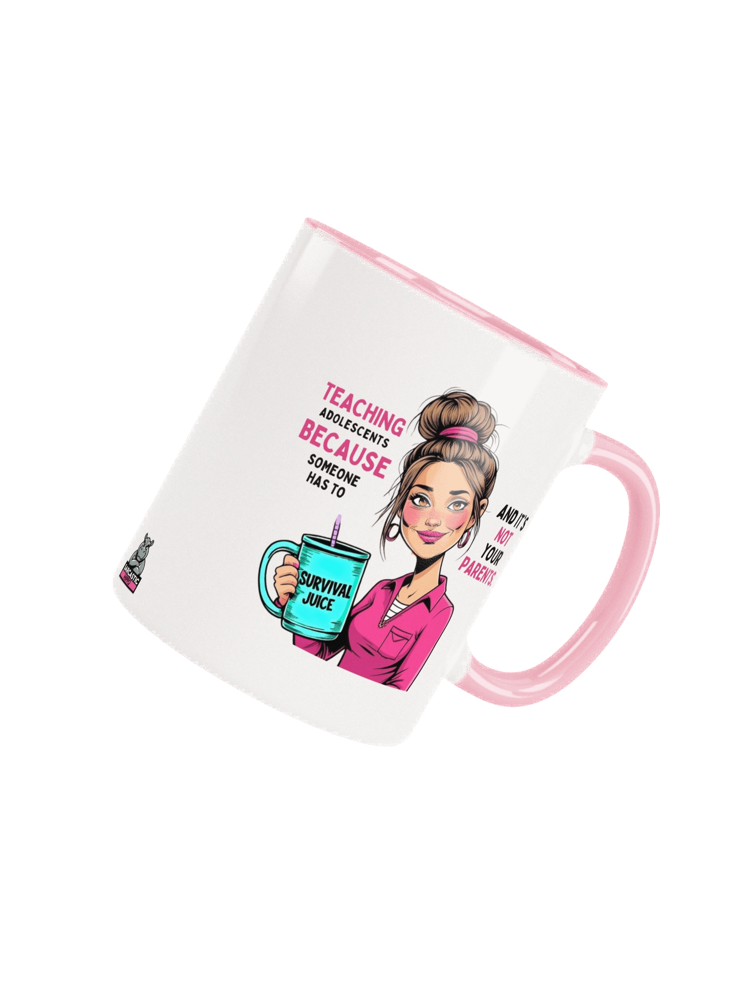 "Teaching Adolescents Because Someone Has To" Teacher Mug – Funny Survival Juice Graphic Mug product image (3)