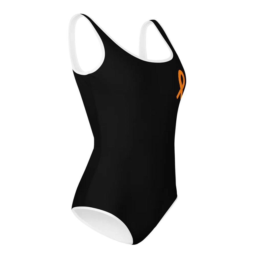 White HApex Gear White Logo Cancer Awareness Orange Ribbon. Black Youth Swimsuit product image (4)