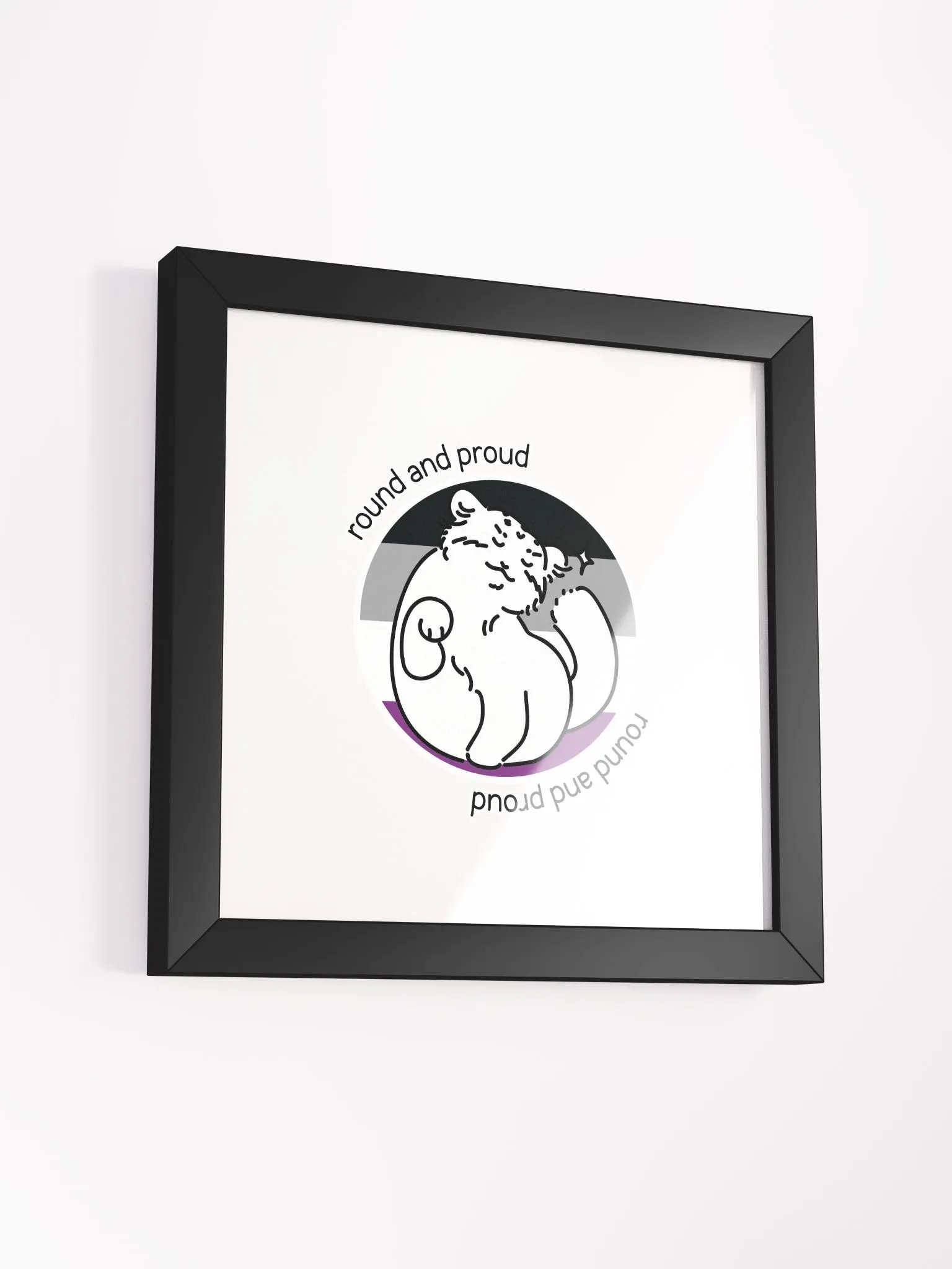 Round and Proud Manul Asexual Version - Framed Print product image (9)