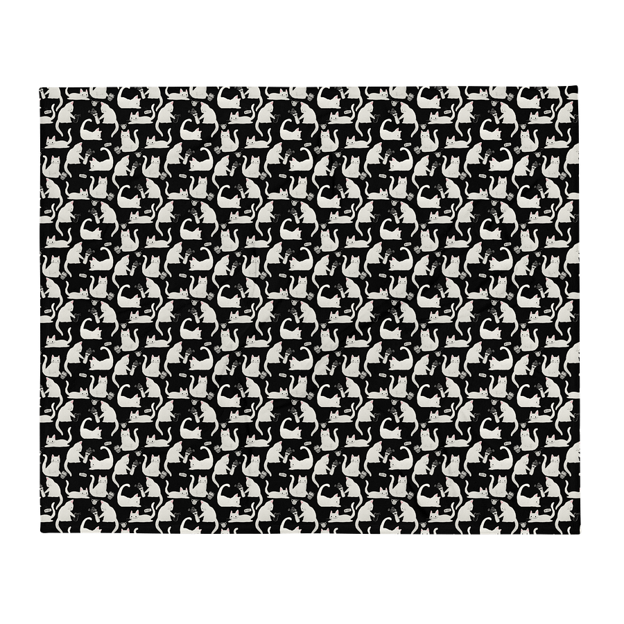 Bad Cats Knocking Stuff Over Throw Blanket, Black product image (1)