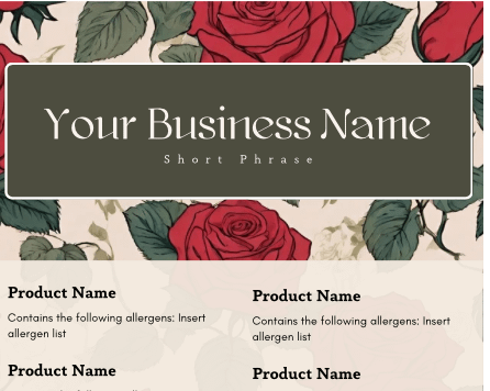 Classic Rose Cake Tasting Label Templates product image (3)