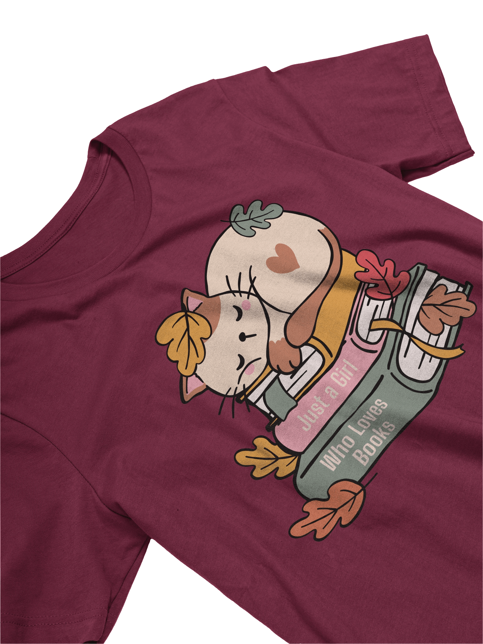 Cute Cat & Books T-Shirt product image (13)
