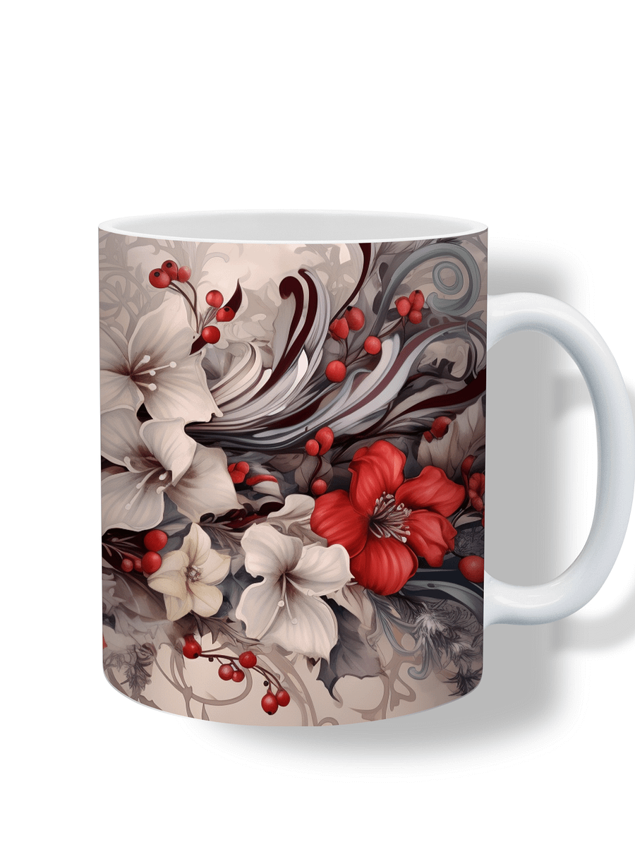 Red Cardinal 11oz Coffee Mug – Elegant Floral and Bird Design Ceramic Cup – Perfect for Nature Lovers and Holiday Gifts product image (4)