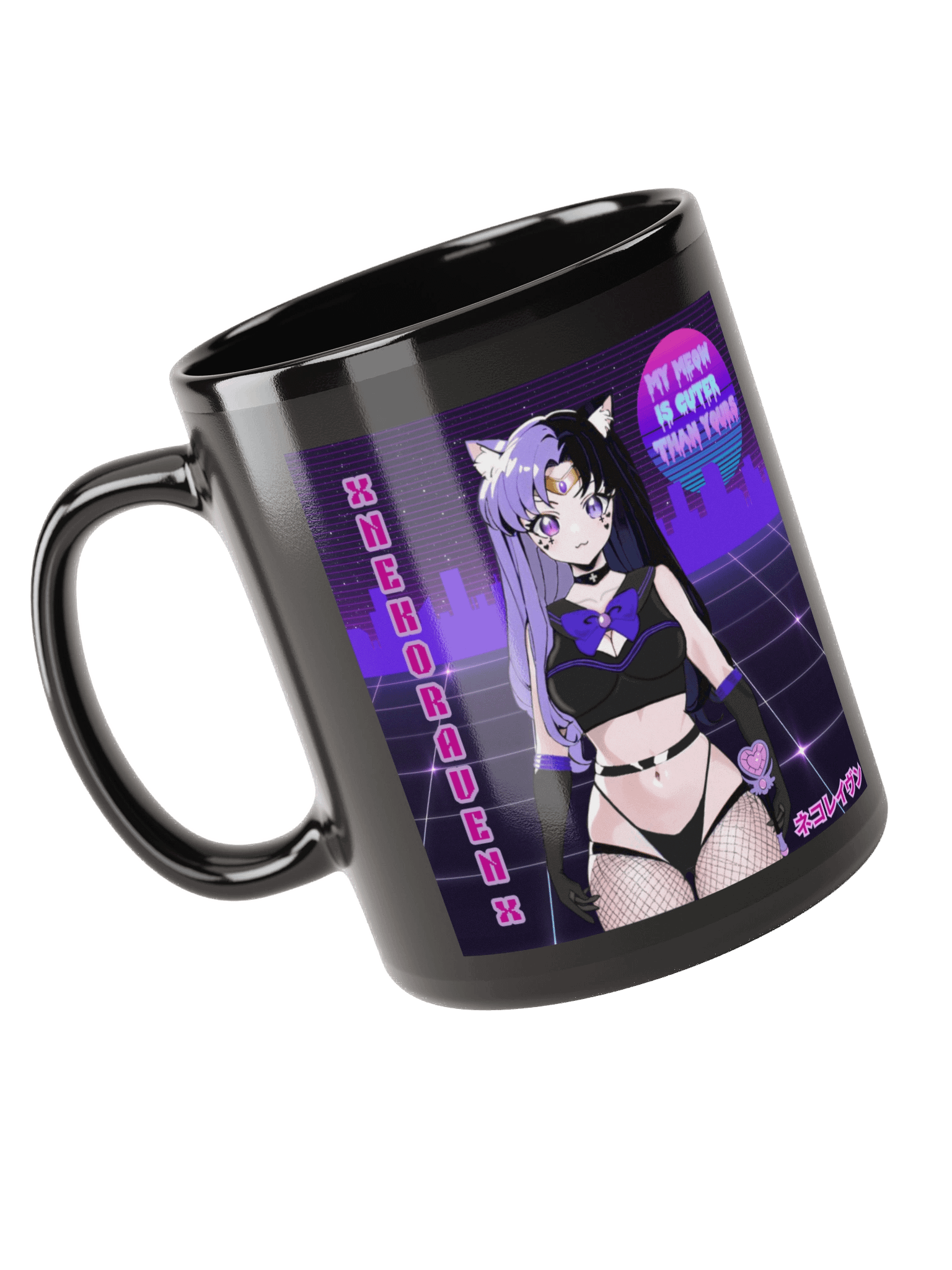 Sailor Nekowave Black Glassy Mug product image (3)