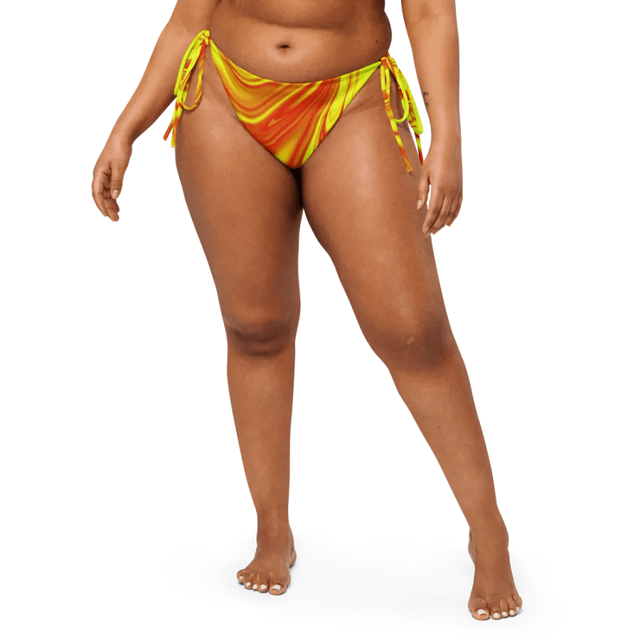 String Bikini Bottom - Yellow and Red Digital Fluid Art product image (3)