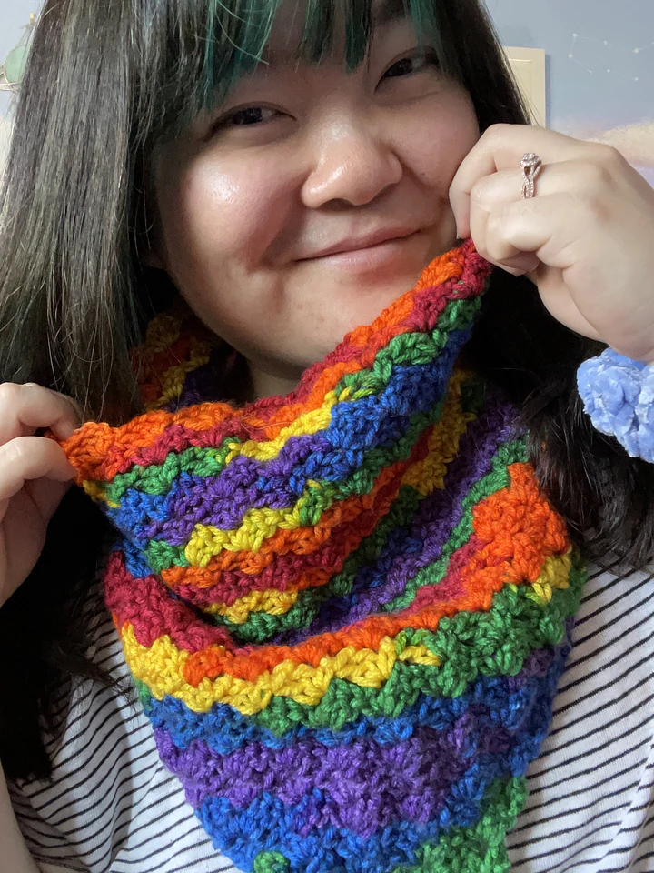 Giant Rainbow Crochet Bandana product image (1)