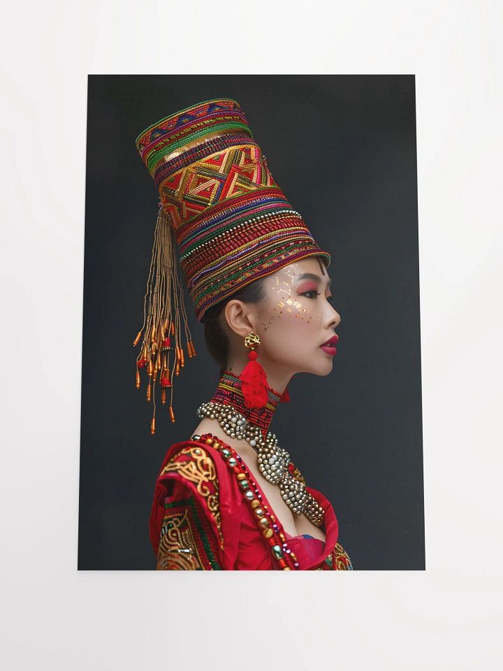 Elegant Asian woman in traditional vibrant attire side view product image (1)